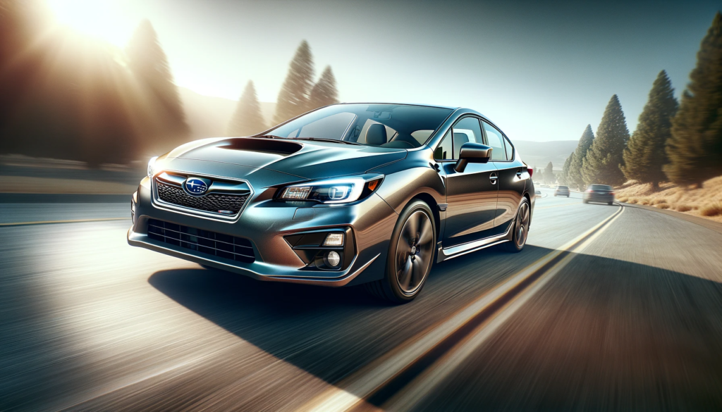 2012-2016 Subaru Impreza in dynamic side perspective on a scenic road, highlighting its sleek metallic finish and elegant design features.